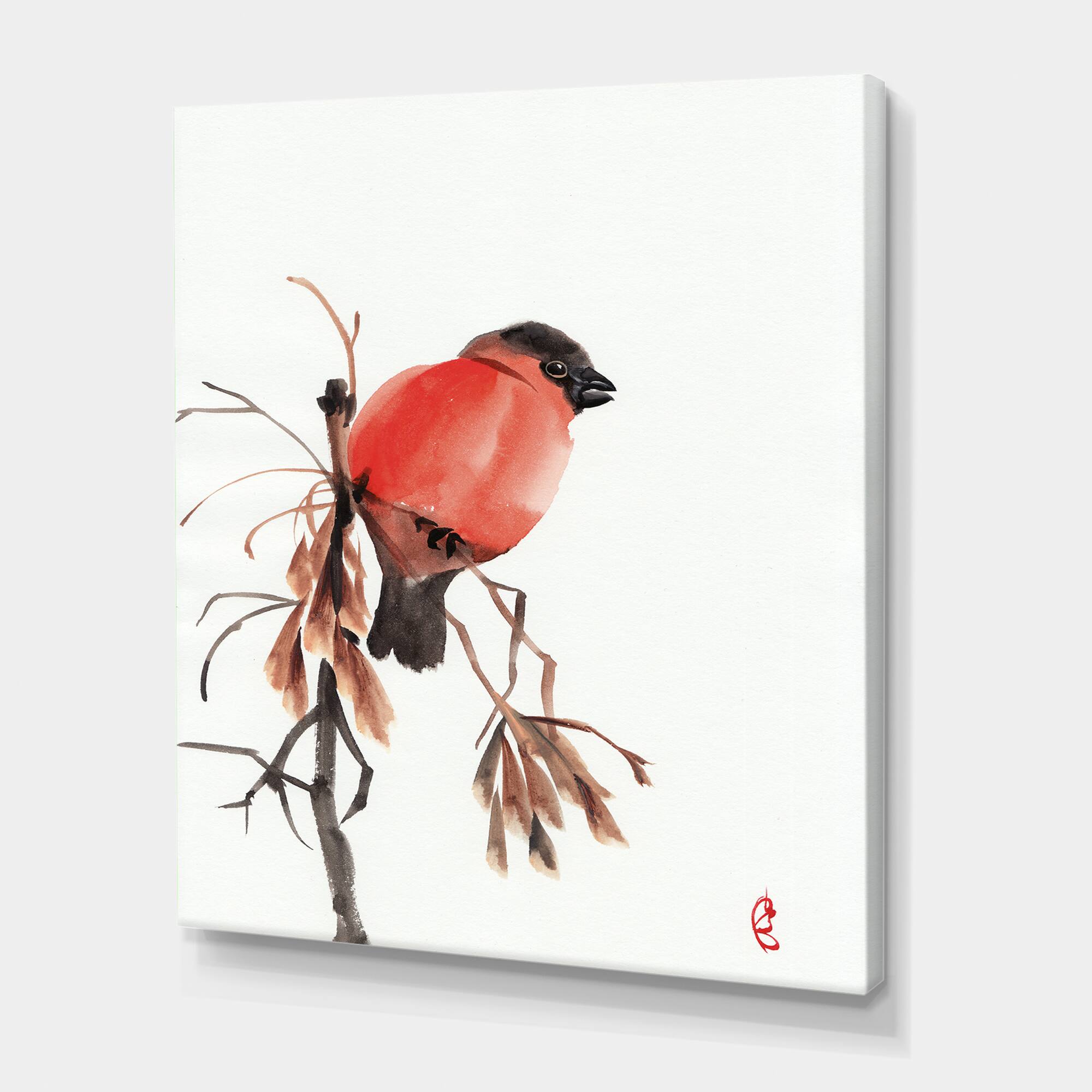 Designart - Bullfinch Bird On A Branch